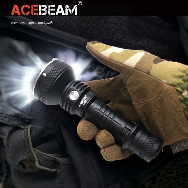 ACEBEAM L18 Tactical Flashlight 1500 Lumens 1,000M (ไม่รวมแบตเตอรี่) - Emergency Gear Backpack