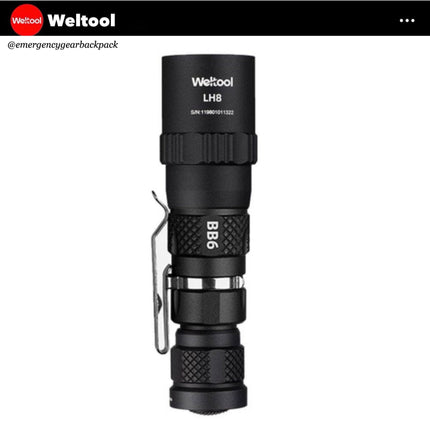Weltool BB6 Body+TC70 Tailcap ชุดลำตัวสั้นสำหรับ LH8 - Emergency Gear Backpack