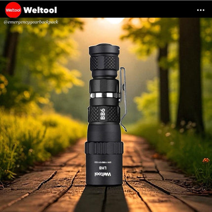 Weltool BB6 Body+TC70 Tailcap ชุดลำตัวสั้นสำหรับ LH8 - Emergency Gear Backpack