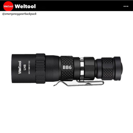 Weltool BB6 Body+TC70 Tailcap ชุดลำตัวสั้นสำหรับ LH8 - Emergency Gear Backpack