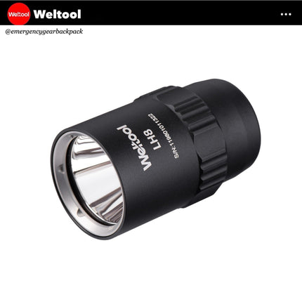 Weltool LH8 Head 1250 Lumens 83,900CD 578M Tactical Flashlight - Emergency Gear Backpack