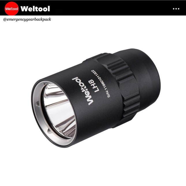 Weltool LH8 Head 1250 Lumens 83,900CD 578M Tactical Flashlight - Emergency Gear Backpack