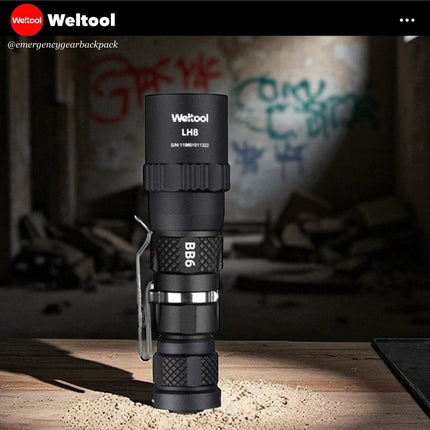 Weltool LH8 Head 1250 Lumens 83,900CD 578M Tactical Flashlight - Emergency Gear Backpack