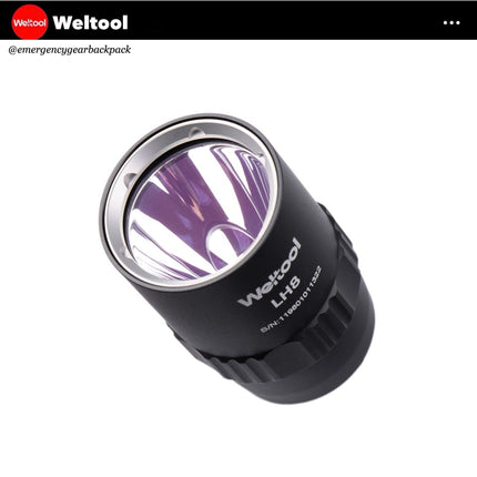 Weltool LH8 Head 1250 Lumens 83,900CD 578M Tactical Flashlight - Emergency Gear Backpack