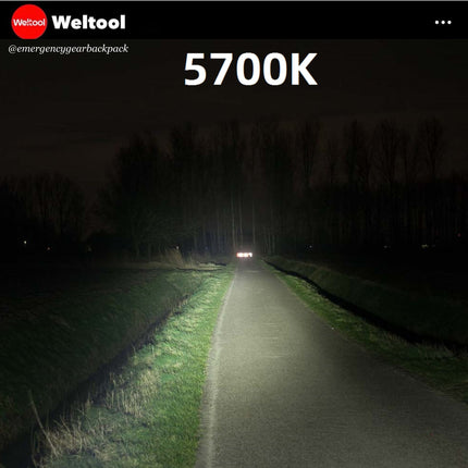 Weltool LH8 Head 1250 Lumens 83,900CD 578M Tactical Flashlight - Emergency Gear Backpack