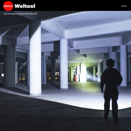 Weltool W7 Tactical LEP Flashlight with Spill 700 Lumens 800,000CD 1,788M - Emergency Gear Backpack