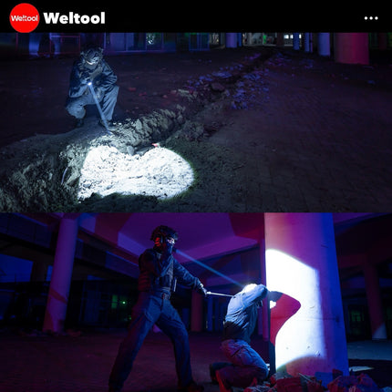Weltool W7 Tactical LEP Flashlight with Spill 700 Lumens 800,000CD 1,788M - Emergency Gear Backpack