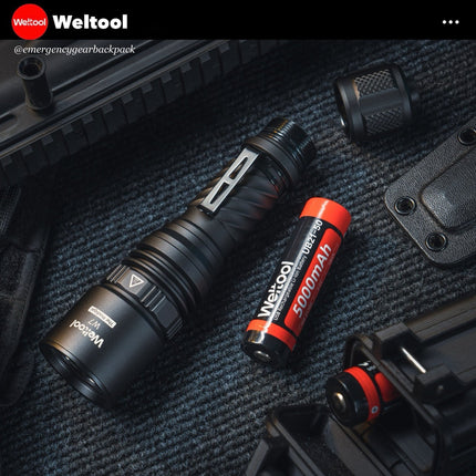 Weltool W7 Tactical LEP Flashlight with Spill 700 Lumens 800,000CD 1,788M - Emergency Gear Backpack
