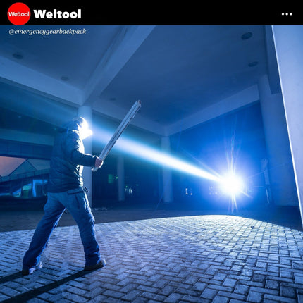 Weltool W7 Tactical LEP Flashlight with Spill 700 Lumens 800,000CD 1,788M - Emergency Gear Backpack