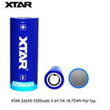 XTAR 26650 5200mAh 3.6V 7A Flat Top & Button Top Protected Rechargeable Battery