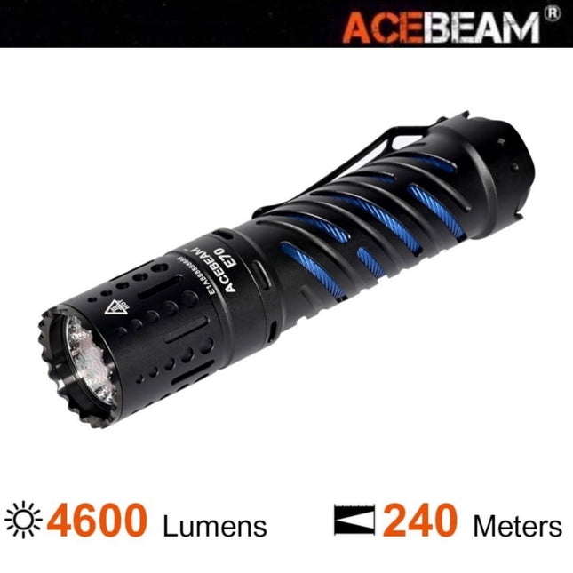 ACEBEAM E70 - AL Compact 21700 Flashlight 4600 Lumens (ไม่รวมแบตเตอรี่) - Emergency Gear Backpack