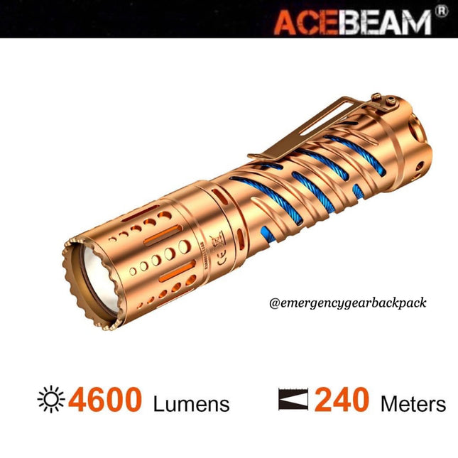 ACEBEAM E70 - CU 4600LMS 240M EDC Flashlight (ไม่รวมแบตเตอรี่) - Emergency Gear Backpack