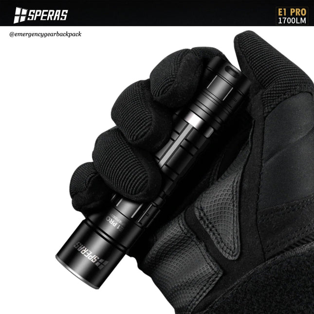 SPERAS E1 PRO 1700 Lumens 284M EDC Flashlight - Emergency Gear Backpack