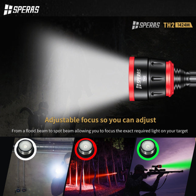 SPERAS TH2 Zoomable Tactical Flashlight - Emergency Gear Backpack
