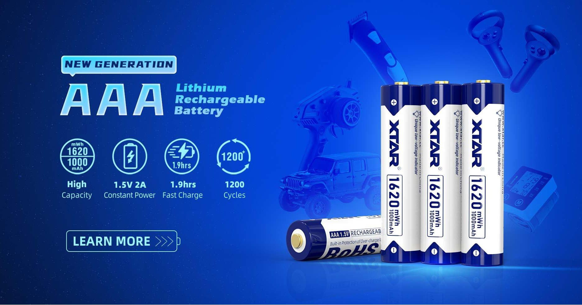 XTAR Rechargeable 1620mWh AAA Lithium Battery: พลังงานยุคใหม่สำหรับทุกการใช้งาน