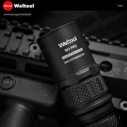 Weltool W3 Pro TAC Tactical LEP Flashlight 930 Lumens 547,000CD 1,479M