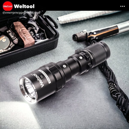 Weltool T7 Compact Tactical Flashlight 296 Lumens 201M