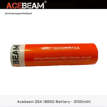 ACEBEAM ARC18650H-310A IMR18650  3100mAh 20A