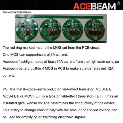 ACEBEAM ARC18650H-310A IMR18650  3100mAh 20A