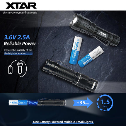 XTAR 14500 1200mAh 3.6V 2.5A Li-ion Rechargeable  Battery
