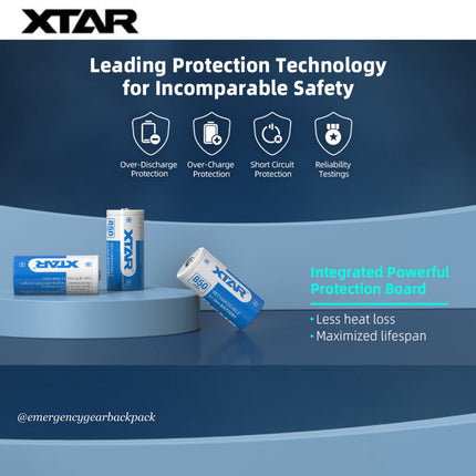 XTAR 16340 850mAh 3.6V 2.5A Li-ion Rechargeable Battery