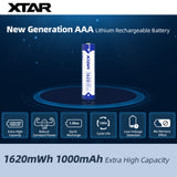 XTAR 1.5V Li-ion Battery AAA 1620mWh/1000mAh (Pack 4)