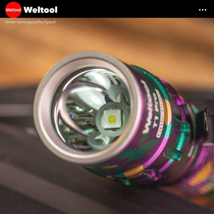 Weltool T1 Pro V2 Colorful EDC Flashlight 550 Lumens 306M