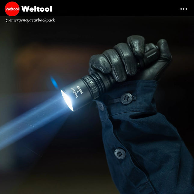 Weltool W7 Tactical LEP Flashlight with Spill 700 Lumens 800,000CD 1,788M