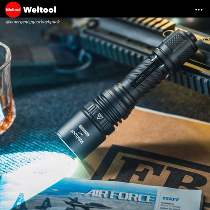 Showcase Weltool W7 Tactical LEP Flashlight with Spill 700 Lumens 800,000CD 1,788M
