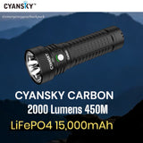 Cyansky Carbon Portable Steady Beam Searchlight 2000 Lumens 450M