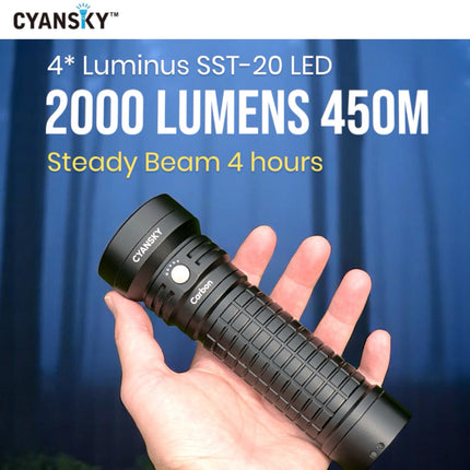 Cyansky Carbon Portable Steady Beam Searchlight 2000 Lumens 450M