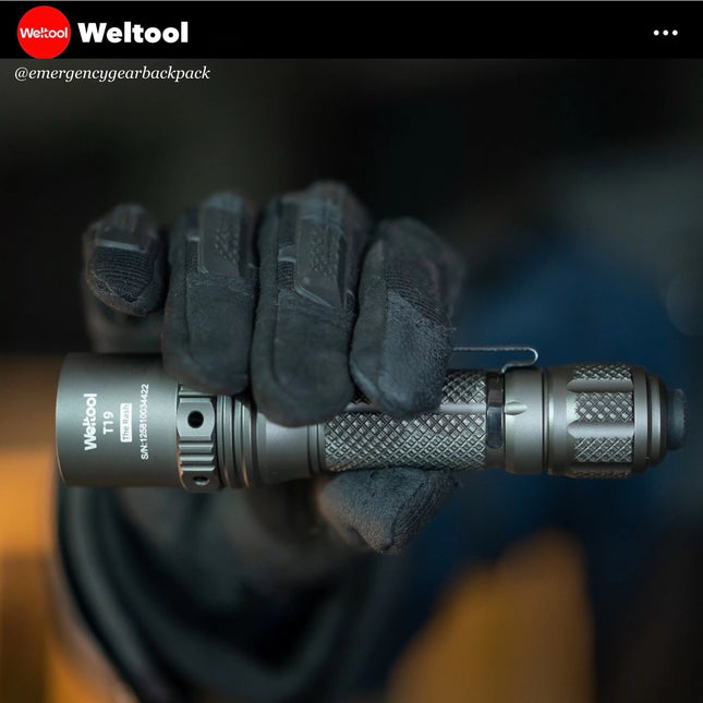 Weltool T19 Tactical Flashlight 2050 Lumens 327M CRI90