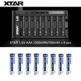 Promotion Set: อุปกรณ์ทดแทนถ่านอัลคาไลน์ XTAR  L8 Charger & XTAR 1.5V Li-ion Battery