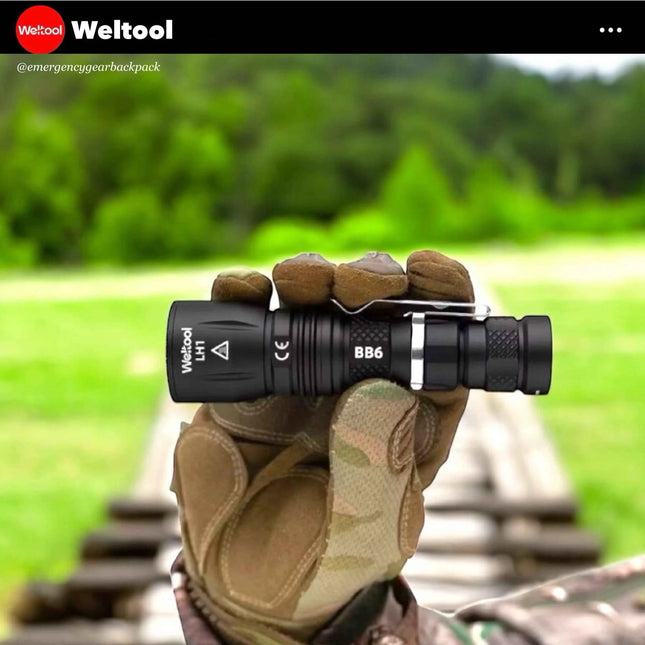 Weltool LH1 686 Lumens 89,600CD 597M Tactical Flashlight (Short Body)