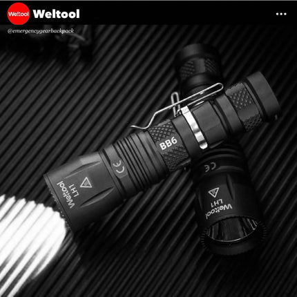 Weltool LH1 686 Lumens 89,600CD 597M Tactical Flashlight (Short Body)