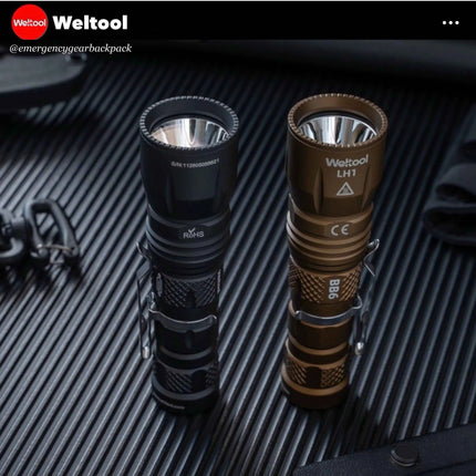 Weltool LH1 686 Lumens 89,600CD 597M Tactical Flashlight (Short Body)