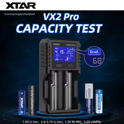 XTAR VX2 PRO Smart Battery Charger & Tester