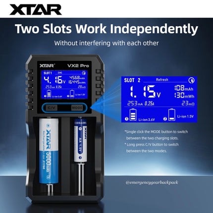 XTAR VX2 PRO Smart Battery Charger & Tester