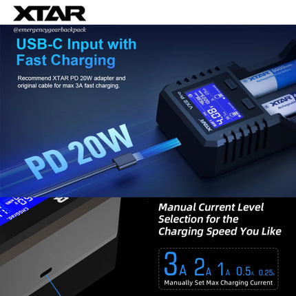 XTAR VX2 PRO Smart Battery Charger & Tester