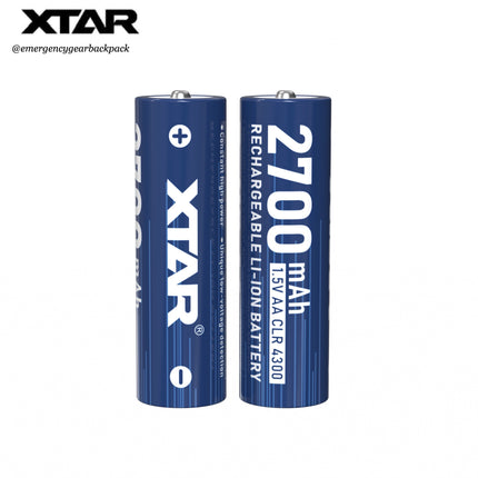 XTAR 1.5V AA CLR 4300mWh/2700mAh  Rechargeable Li-ion Battery