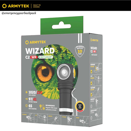Armytek Wizard C2 WR  Warm + Red Light — Multi-Flashlight 3-in-1