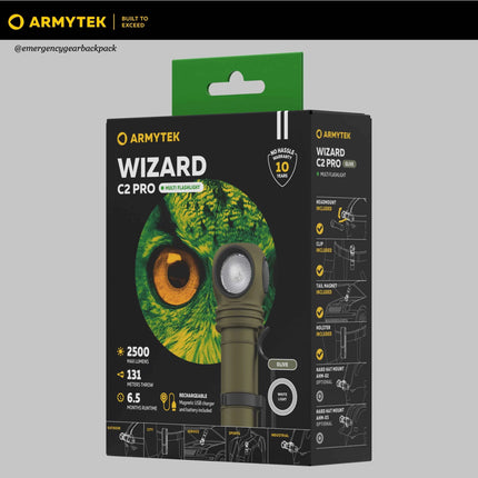 Armytek Wizard C2 Pro Olive White Light  — Multi-Flashlight 3-in-1