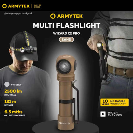 Armytek Wizard C2 Pro Sand White Light  — Multi-Flashlight 3-in-1