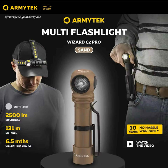 Armytek Wizard C2 Pro Sand White Light  — Multi-Flashlight 3-in-1