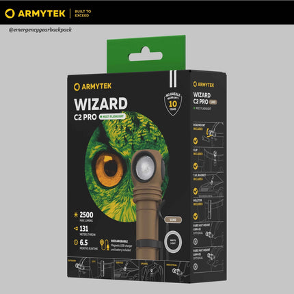 Armytek Wizard C2 Pro Sand White Light  — Multi-Flashlight 3-in-1