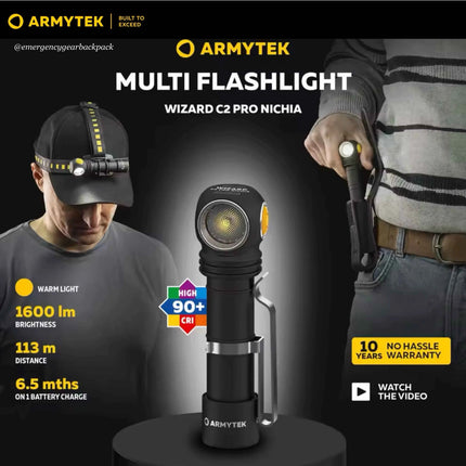 Armytek Wizard C2 Pro Nichia Warm Light — Multi-Flashlight 3-in-1