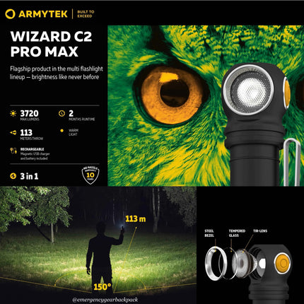 Armytek Wizard C2 Pro Max Warm Light — Multi-Flashlight 3-in-1
