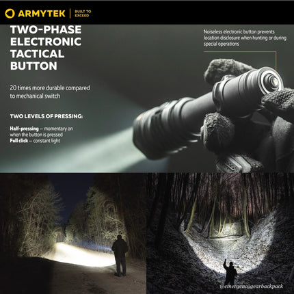 Armytek Predator Pro Max tactical flashlight usage in low light field operation
