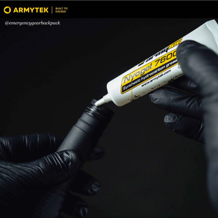 Armytek NyoGel 760G used for O-ring and sealing maintenance on flashlight