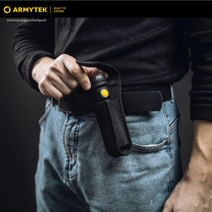 Armytek Prime C2 Pro Max Warm flashlight carried in jeans pocket for daily utility use